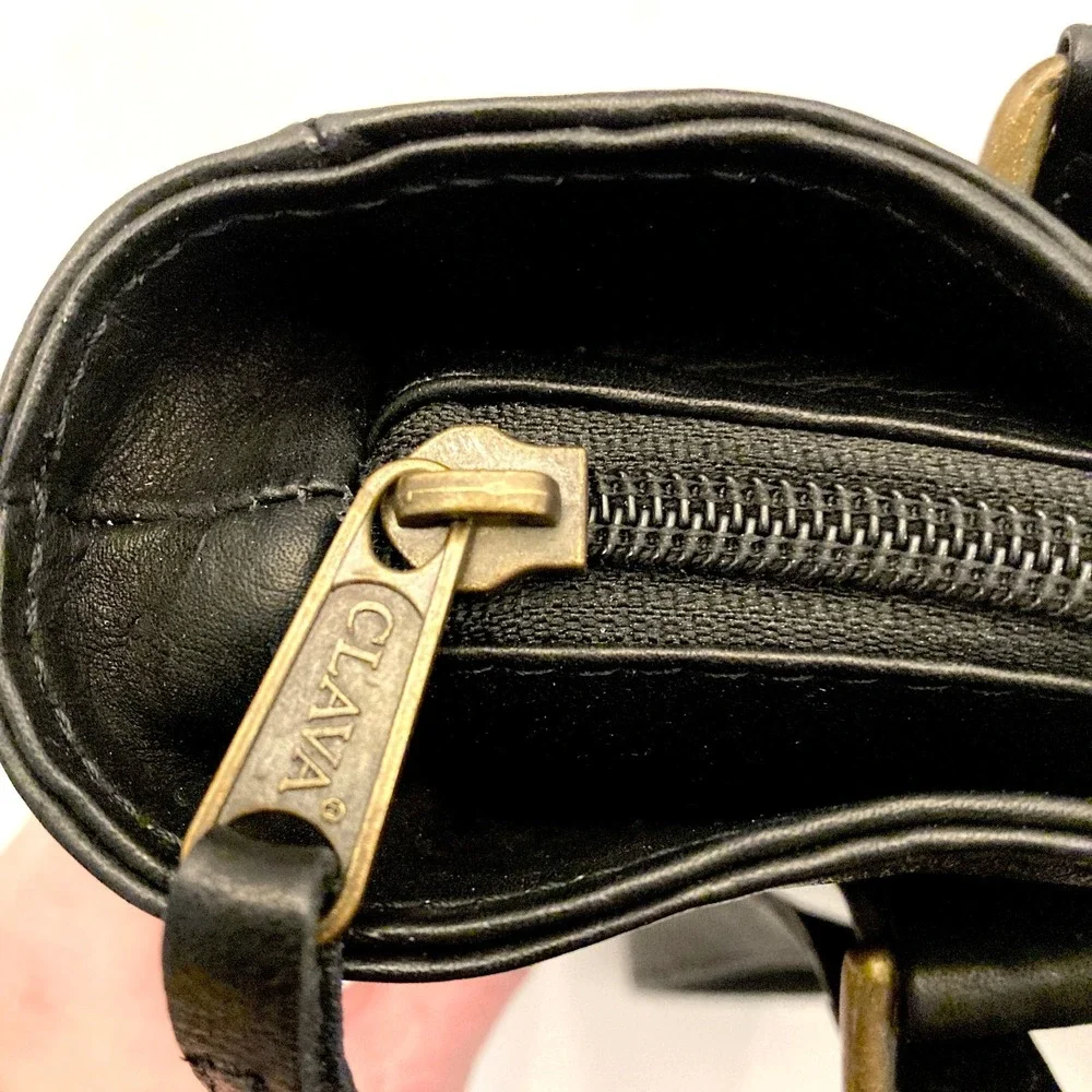 Clava American‎ Purse Shoulder Bag Black Leather NWT Tote
